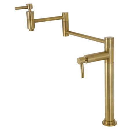 KINGSTON BRASS Deck Mount Pot Filler, Brushed Brass KS8707DL